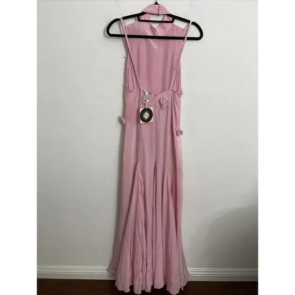 La Fuori Backless Maxi Dress in Ostrich Feather Pink XS NWT $780msrp - Picture 13 of 14